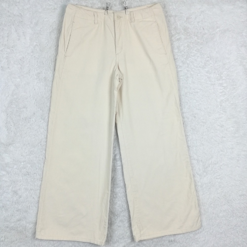 Levi's Womens Pants Wide Leg Corduroy High Rise Off White Stretch 30
